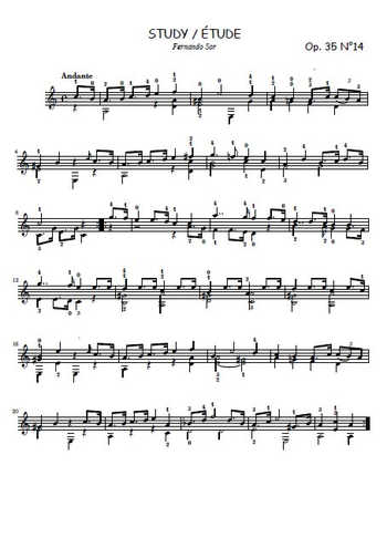 Etude Op.29 N°14 Partitions gratuites